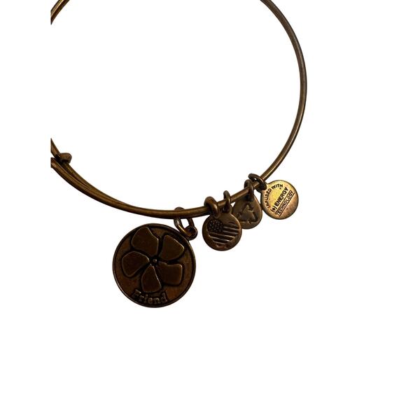 2 Alex + Ani Bracelets "To the Moon and Back"/"Friend" Gold/Bronze - Picture 3 of 3
